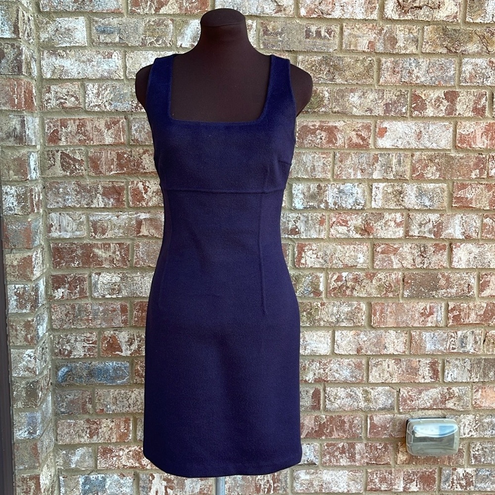 Michael Kors Collection Made In Italy Wool Sleeveless Sheath Purple Dress Sz. 10